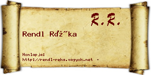 Rendl Réka névjegykártya